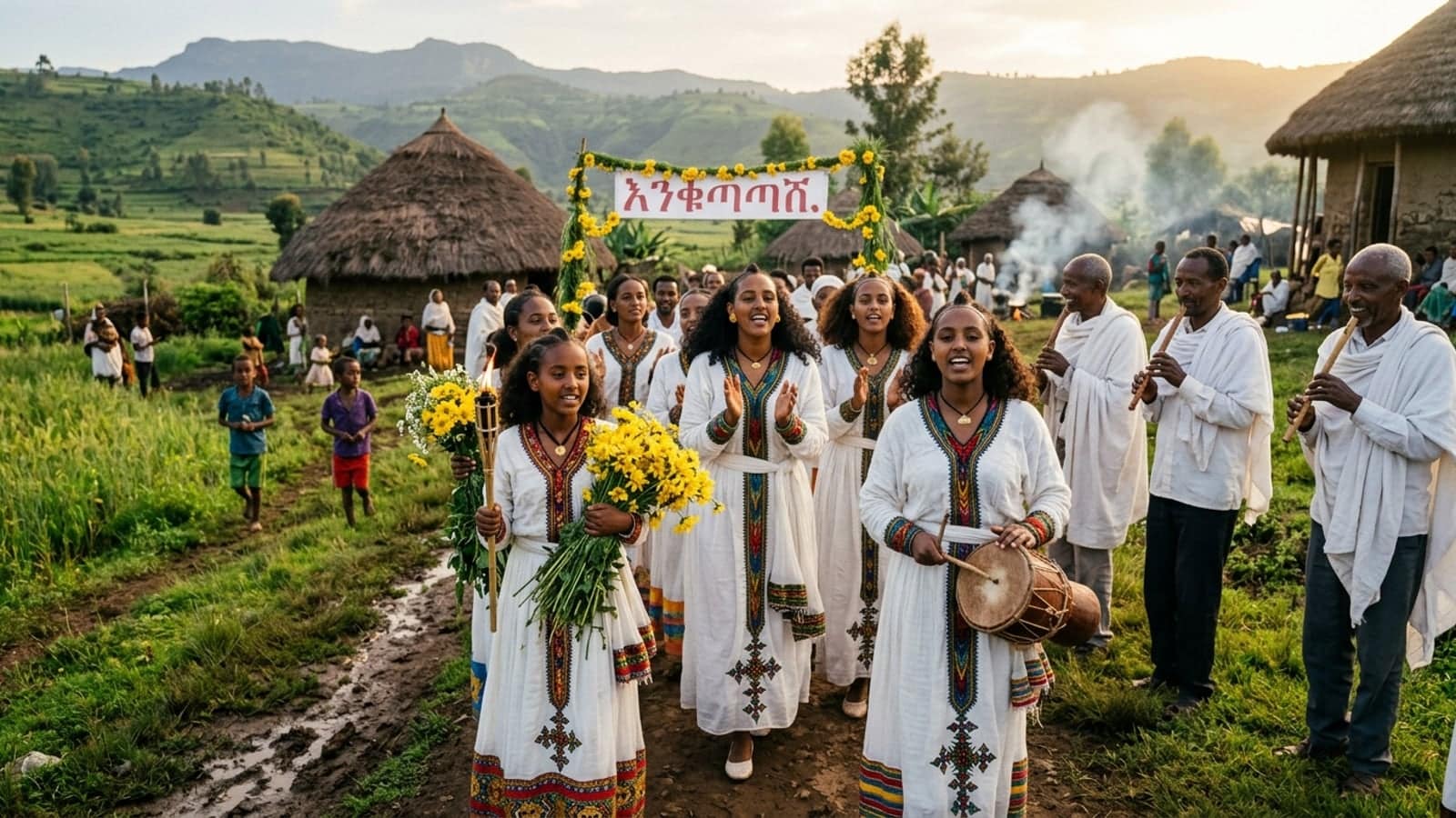 Enkutatash (Ethiopian New Year) celebration in Ethiopia