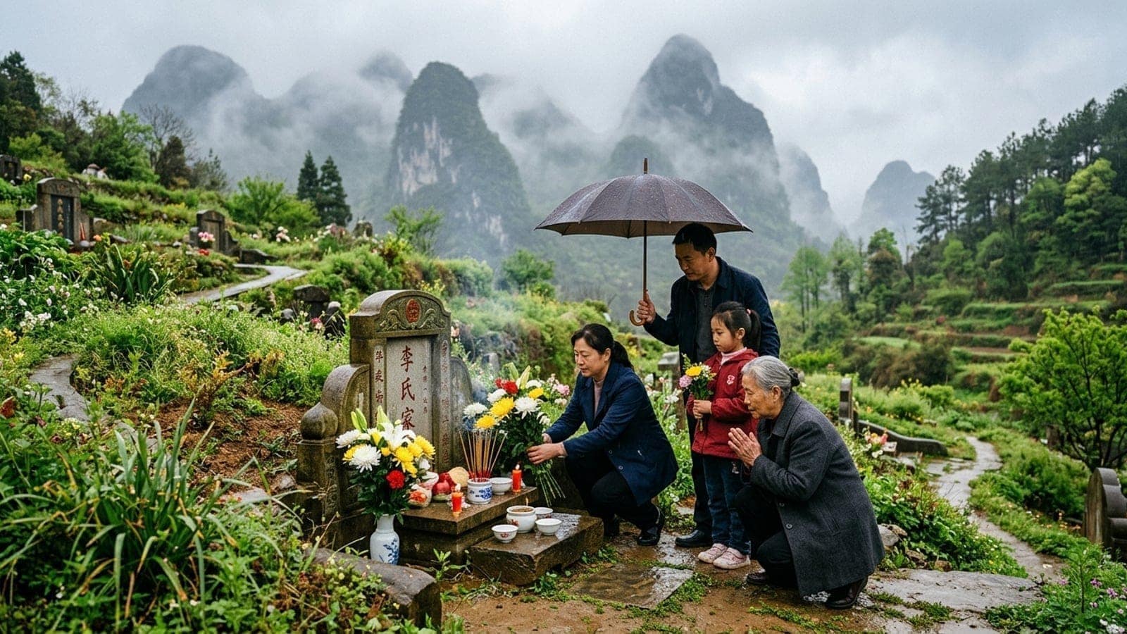 Qingming Festival (Tomb-Sweeping Day) celebration in China
