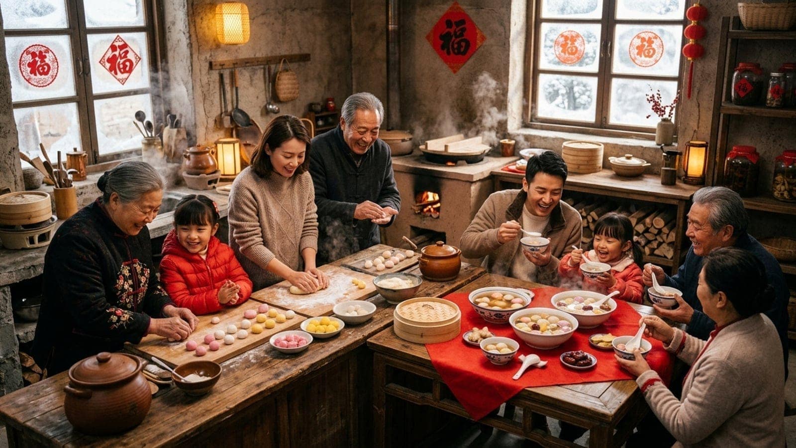 Winter Solstice Festival (Dongzhi) celebration in China